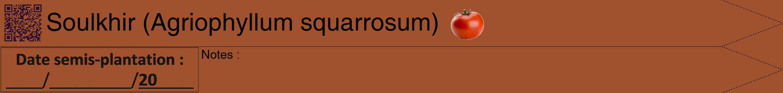 Étiquette de : Agriophyllum squarrosum - format b - style noire32hel avec qrcode et comestibilité simplifiée