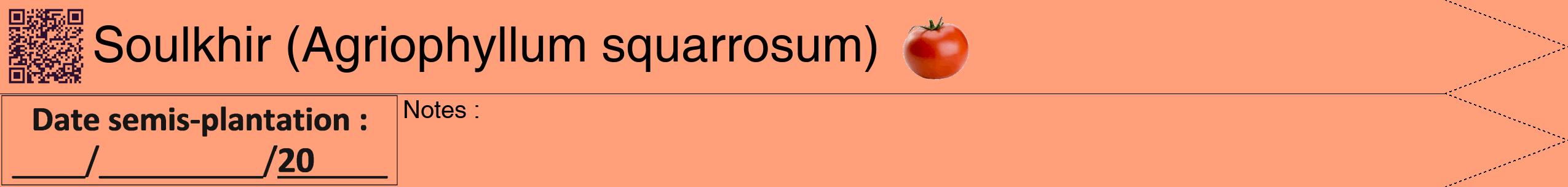 Étiquette de : Agriophyllum squarrosum - format b - style noire39hel avec qrcode et comestibilité simplifiée