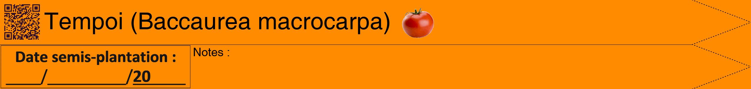 Étiquette de : Baccaurea macrocarpa - format b - style noire23hel avec qrcode et comestibilité simplifiée