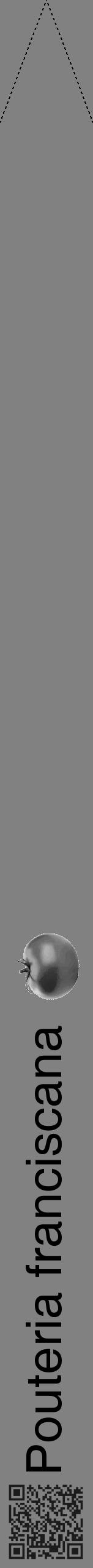 Étiquette de : Pouteria franciscana - format b - style noire50hel avec qrcode et comestibilité simplifiée - position verticale