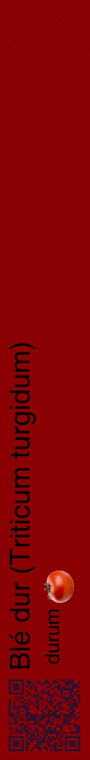 Étiquette de : Triticum turgidum durum - format c - style noire34_simplehel avec qrcode et comestibilité simplifiée