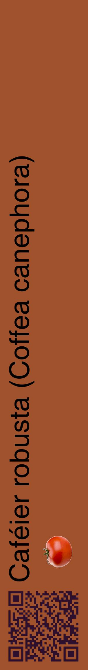 Étiquette de : Coffea canephora - format c - style noire32_basiquehel avec qrcode et comestibilité simplifiée