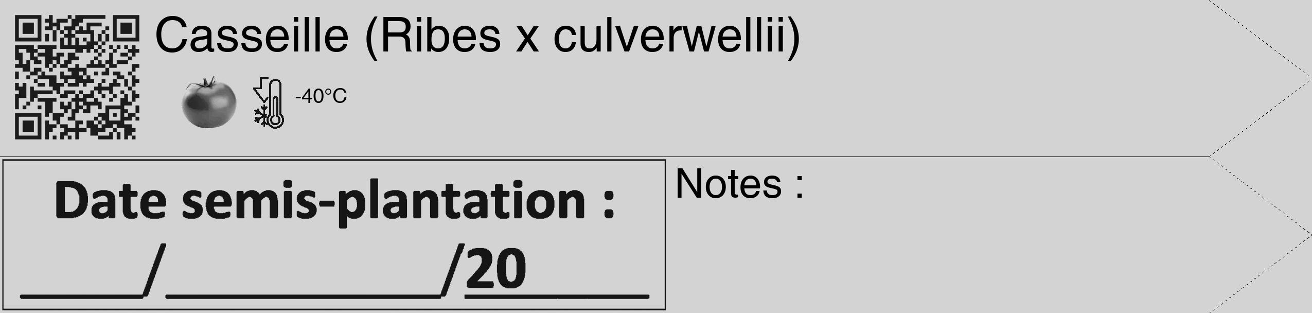 Étiquette de : Ribes x culverwellii - format c - style noire56_simple_simplehel avec qrcode et comestibilité simplifiée