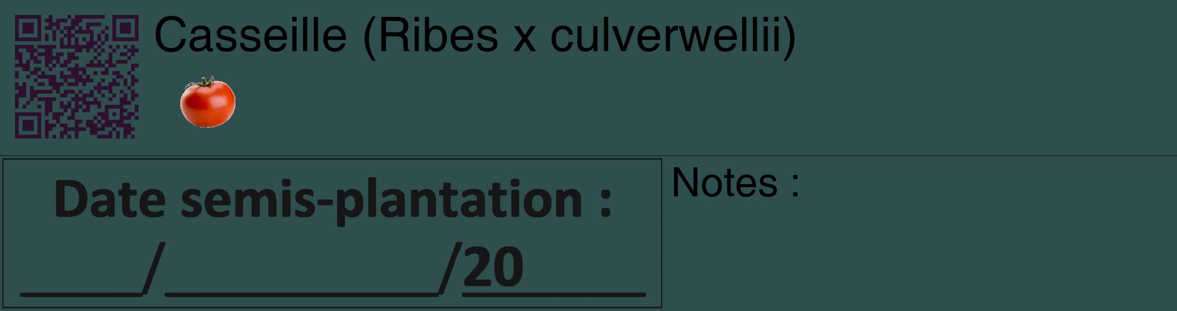 Étiquette de : Ribes x culverwellii - format c - style noire58_basique_basiquehel avec qrcode et comestibilité simplifiée