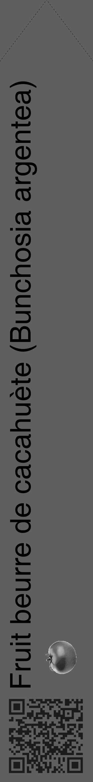 Étiquette de : Bunchosia argentea - format c - style noire10_simple_simplehel avec qrcode et comestibilité simplifiée - position verticale