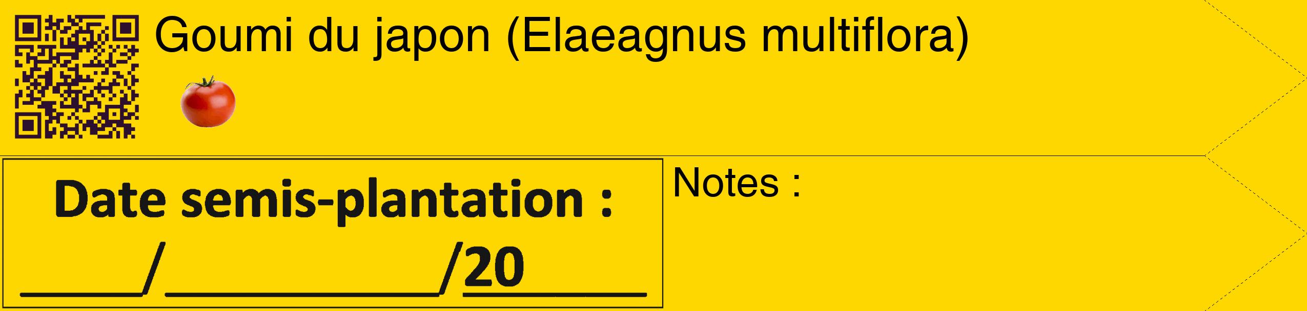 Étiquette de : Elaeagnus multiflora - format c - style noire21_simple_simplehel avec qrcode et comestibilité simplifiée