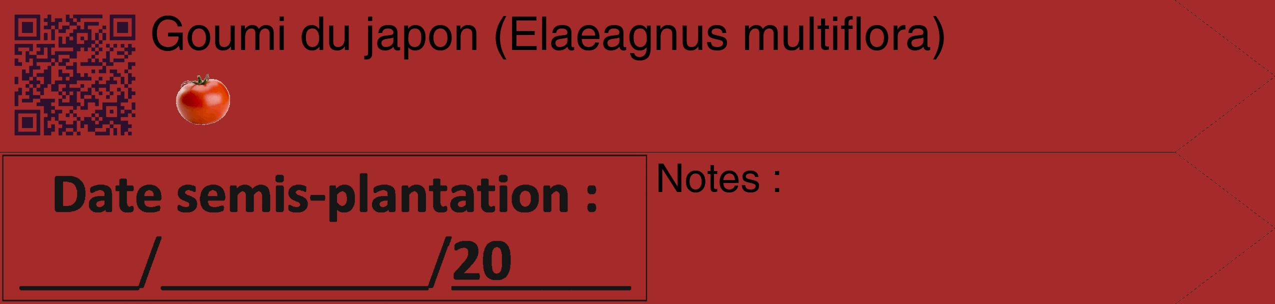 Étiquette de : Elaeagnus multiflora - format c - style noire33_simple_simplehel avec qrcode et comestibilité simplifiée