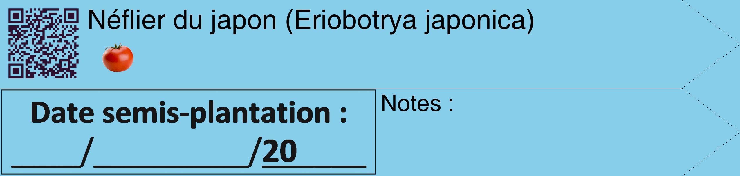 Étiquette de : Eriobotrya japonica - format c - style noire1_simple_simplehel avec qrcode et comestibilité simplifiée
