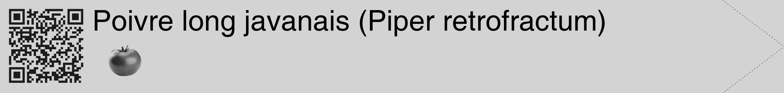 Étiquette de : Piper retrofractum - format c - style noire56_simple_simplehel avec qrcode et comestibilité simplifiée