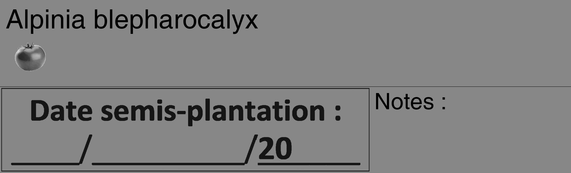 Étiquette de : Alpinia blepharocalyx - format c - style noire12_basique_basiquehel avec comestibilité simplifiée