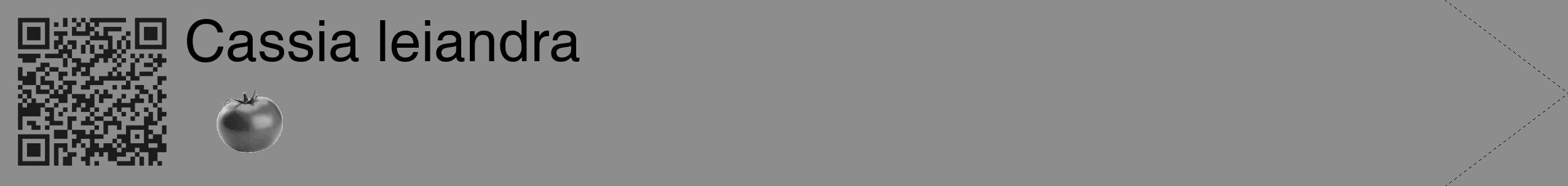 Étiquette de : Cassia leiandra - format c - style noire2_simple_simplehel avec qrcode et comestibilité simplifiée