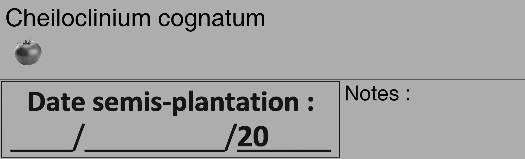 Étiquette de : Cheiloclinium cognatum - format c - style noire22_basique_basiquehel avec comestibilité simplifiée