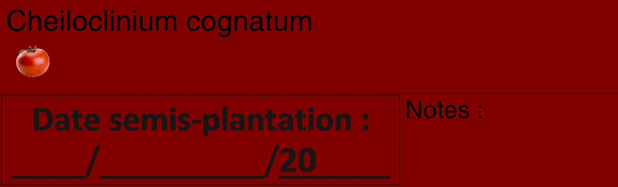 Étiquette de : Cheiloclinium cognatum - format c - style noire29_basique_basiquehel avec comestibilité simplifiée
