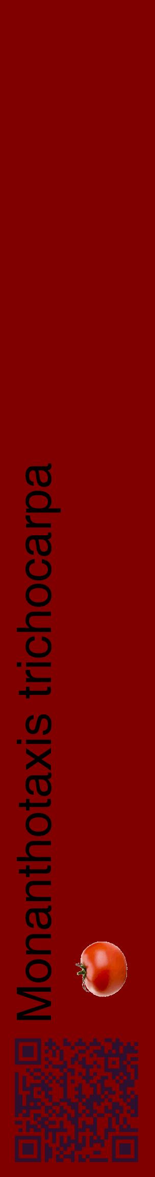 Étiquette de : Monanthotaxis trichocarpa - format c - style noire29_basiquehel avec qrcode et comestibilité simplifiée