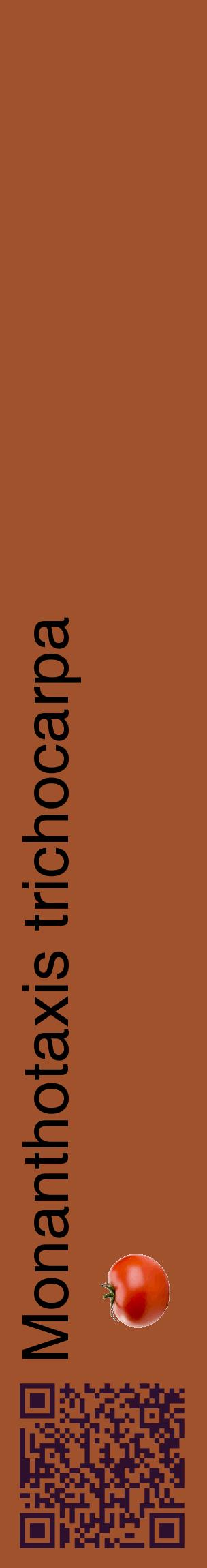 Étiquette de : Monanthotaxis trichocarpa - format c - style noire32_basiquehel avec qrcode et comestibilité simplifiée