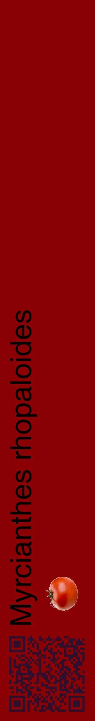 Étiquette de : Myrcianthes rhopaloides - format c - style noire34_basiquehel avec qrcode et comestibilité simplifiée
