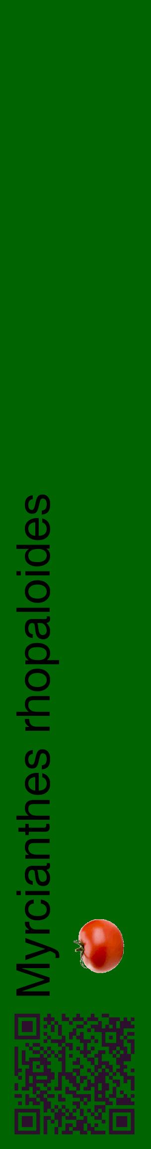 Étiquette de : Myrcianthes rhopaloides - format c - style noire8_basiquehel avec qrcode et comestibilité simplifiée