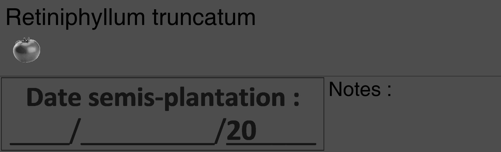 Étiquette de : Retiniphyllum truncatum - format c - style noire28_basique_basiquehel avec comestibilité simplifiée