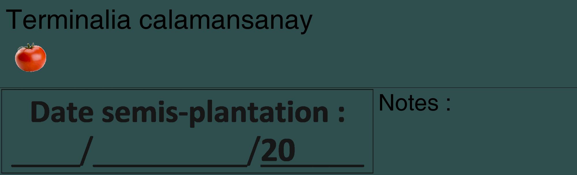 Étiquette de : Terminalia calamansanay - format c - style noire58_basique_basiquehel avec comestibilité simplifiée