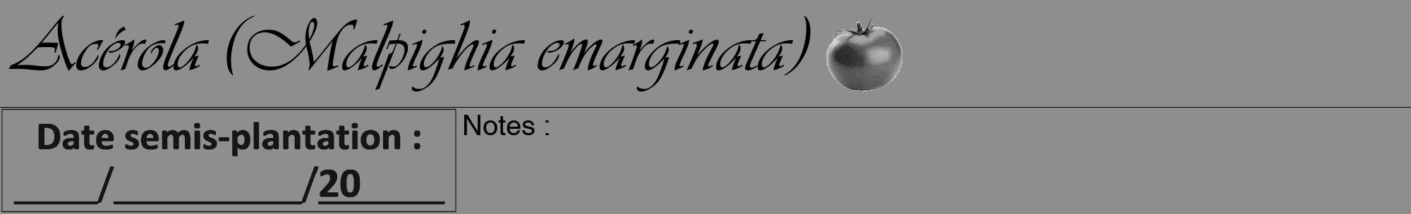 Étiquette de : Malpighia emarginata - format a - style noire25viv avec comestibilité simplifiée