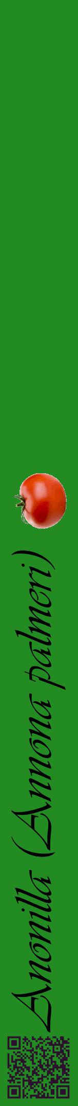 Étiquette de : Annona palmeri - format a - style noire10viv avec qrcode et comestibilité simplifiée
