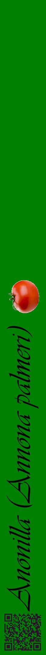 Étiquette de : Annona palmeri - format a - style noire9viv avec qrcode et comestibilité simplifiée