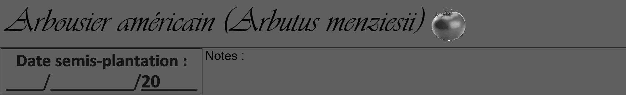 Étiquette de : Arbutus menziesii - format a - style noire10viv avec comestibilité simplifiée