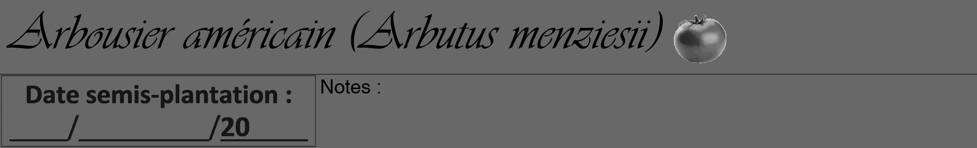 Étiquette de : Arbutus menziesii - format a - style noire43viv avec comestibilité simplifiée