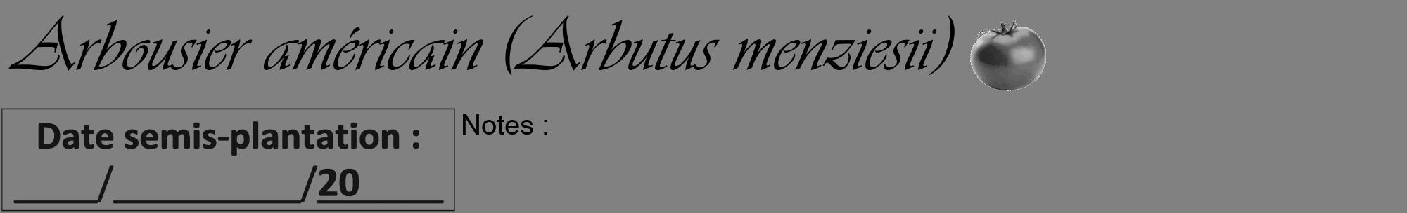 Étiquette de : Arbutus menziesii - format a - style noire50viv avec comestibilité simplifiée