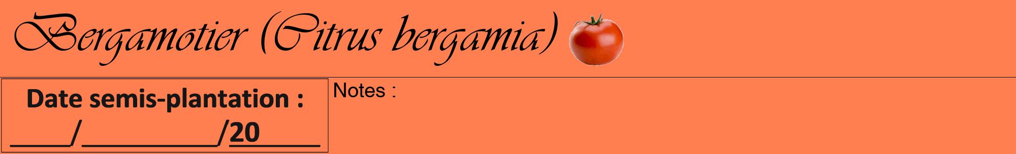Étiquette de : Citrus bergamia - format a - style noire24viv avec comestibilité simplifiée