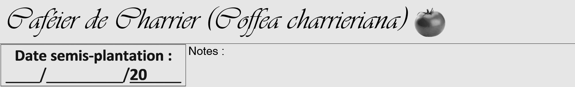 Étiquette de : Coffea charrieriana - format a - style noire18viv avec comestibilité simplifiée