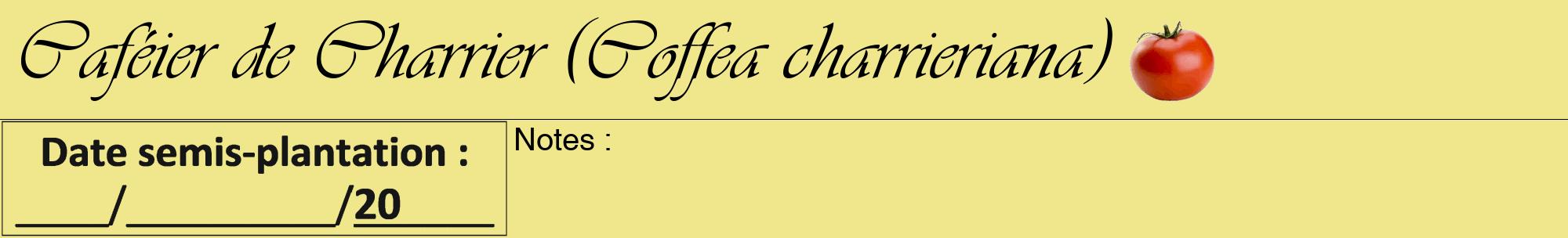 Étiquette de : Coffea charrieriana - format a - style noire20viv avec comestibilité simplifiée