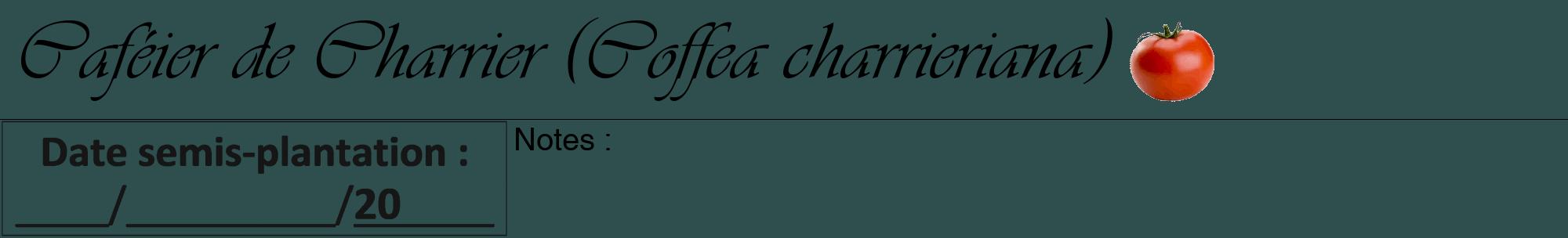Étiquette de : Coffea charrieriana - format a - style noire58viv avec comestibilité simplifiée