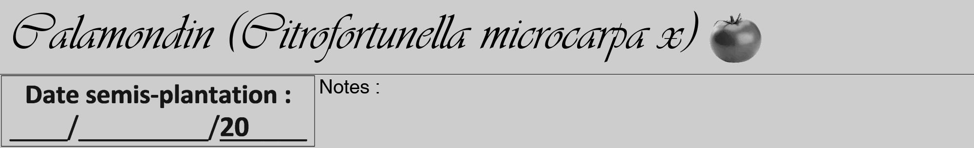 Étiquette de : Citrofortunella microcarpa x - format a - style noire41viv avec comestibilité simplifiée