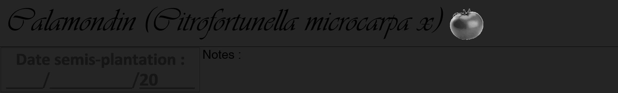 Étiquette de : Citrofortunella microcarpa x - format a - style noire47viv avec comestibilité simplifiée