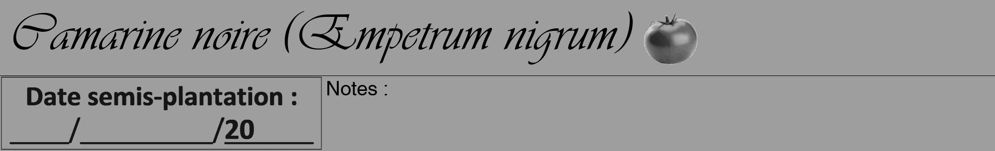 Étiquette de : Empetrum nigrum - format a - style noire42viv avec comestibilité simplifiée