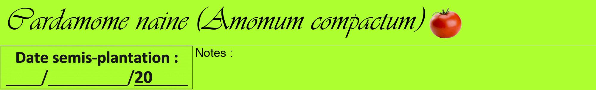 Étiquette de : Amomum compactum - format a - style noire17viv avec comestibilité simplifiée