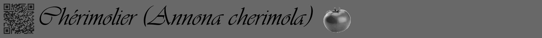 Étiquette de : Annona cherimola - format a - style noire43viv avec qrcode et comestibilité simplifiée