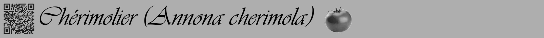 Étiquette de : Annona cherimola - format a - style noire53viv avec qrcode et comestibilité simplifiée
