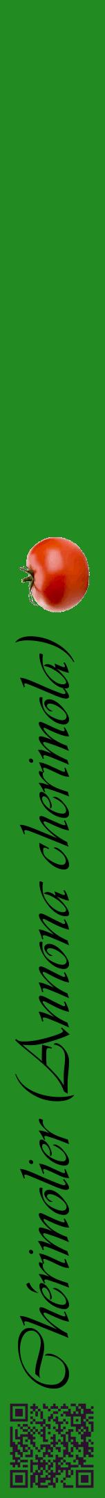 Étiquette de : Annona cherimola - format a - style noire10viv avec qrcode et comestibilité simplifiée