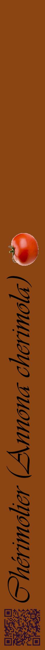 Étiquette de : Annona cherimola - format a - style noire30viv avec qrcode et comestibilité simplifiée