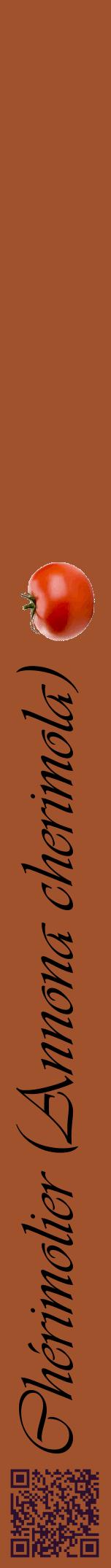 Étiquette de : Annona cherimola - format a - style noire32viv avec qrcode et comestibilité simplifiée