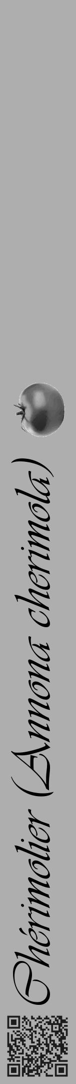 Étiquette de : Annona cherimola - format a - style noire53viv avec qrcode et comestibilité simplifiée - position verticale