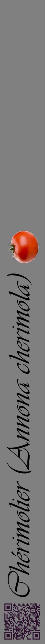Étiquette de : Annona cherimola - format a - style noire57viv avec qrcode et comestibilité simplifiée