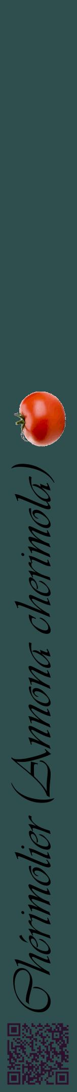 Étiquette de : Annona cherimola - format a - style noire58viv avec qrcode et comestibilité simplifiée