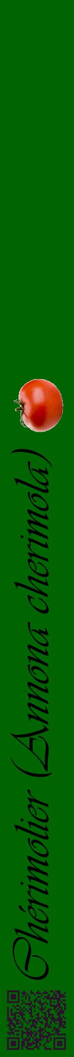 Étiquette de : Annona cherimola - format a - style noire8viv avec qrcode et comestibilité simplifiée