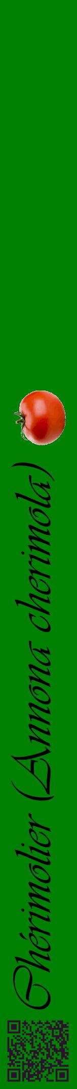 Étiquette de : Annona cherimola - format a - style noire9viv avec qrcode et comestibilité simplifiée