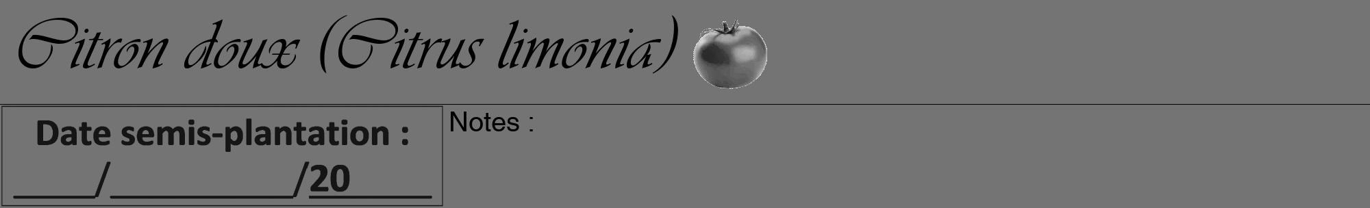 Étiquette de : Citrus limonia - format a - style noire26viv avec comestibilité simplifiée