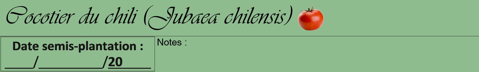 Étiquette de : Jubaea chilensis - format a - style noire13viv avec comestibilité simplifiée