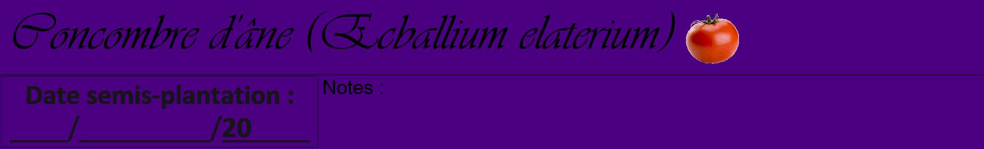 Étiquette de : Ecballium elaterium - format a - style noire47viv avec comestibilité simplifiée